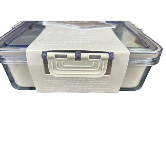 Cook With Color Snack Box New Beige Tan With 8 Compartments - Picture 5 of 7